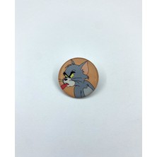 Yaya Design Co Tom ve Jerry Temalı Parlak Baskılı 4'lü Metal Rozet Seti