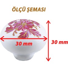 Glaswen Pembe Beyaz Ortanca Çiçek Desenli Polimer Düğme Kulp Mantar Mobilya Mutfak Dolabı Çekmece Kulbu Kulpları