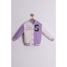 Miniğimin Cicileri Sport Baskılı Kız Çocuk Kolej ceket - Lila
