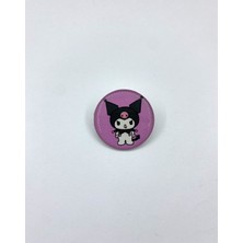 Yaya Design Co Hello Kitty, Kuromi, Melody ve Cinnamoroll Temalı Parlak Baskılı 4'lü Metal Rozet Seti