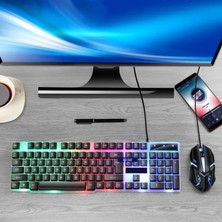 Gaman 3 Renk Rgb Aydınlatmalı Oyuncu Klavyesi+Mouse Set USB Kablolu Klavye