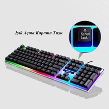 Gaman 3 Renk Rgb Aydınlatmalı Oyuncu Klavyesi+Mouse Set USB Kablolu Klavye