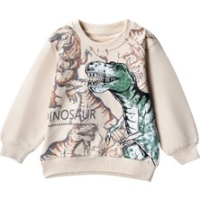 Lusana 301424 3-7 Yaş Dinazor Baskılı  Sweat