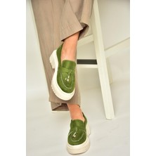 Fox Shoes T294882202 Yeşil Süet Makosen Kadın Ayakkabı