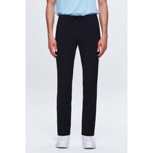 Slim Fit Lacivert Beli Lastikli Bağcıklı Fermuarlı Likralı Rahat Jogger Pantolon 2HC03ORTJGR01