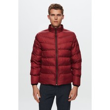 Slim Fit Bordo Rüzgar Geçirmez Elyaf Dolgulu Mont 1HF07ORT01940