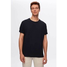 Ds Damat Oversize Lacivert Bisiklet Yaka %100 Pamuk T-Shirt 6HC14ORT02006