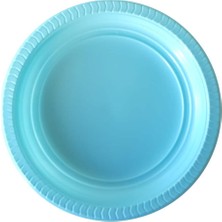 My EBİ Kullan At Renkli Turkuaz Parti Davet Plastik Tabak - 17  cm . - 25 Adetlik 5 Paket