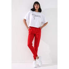 Tommy Life Fiesta Yüksek Bel Jogger Rahat Form Manşetli Kadın Eşofman Alt - 94561