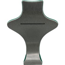 Megass Dekor Yerli Üretim Londra Model Süet Kumaş Yeşil Renk 28/22CM Takım Kolye-Küpe-Yüzük Sergileme Mankeni