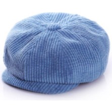 Petityu Çocuk Mavi Kadife Kep Vintage