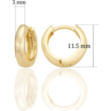 Shiny Spectra 14 Ayar Altın Halka Küpe Zarif ve Sade Minimalist Küçük Boy D031