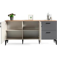 Sivas Gözde Mobilya Gökçe 2 Kapaklı 2 Çekmeceli Konsol Büfe 180X45X85.5