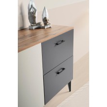 Sivas Gözde Mobilya Gökçe 2 Kapaklı 2 Çekmeceli Konsol Büfe 180X45X85.5