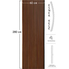 Detay Poliuretan 60x280cm Teak Renk Akustik Ahşap Duvar Paneli Kolay Uygulanabilir