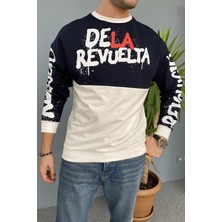 Baskılı Bisiklet Yaka Oversize Ince Sweatshirt