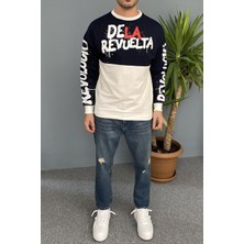 Baskılı Bisiklet Yaka Oversize Ince Sweatshirt