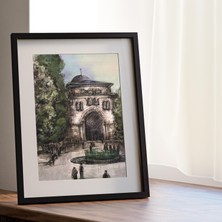 Zaytoon Duvar Tablosu Dijital Filistin Kıble Cami Önden Çerçeveli Tablo 30x40 cm