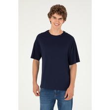 U.S. Polo Assn. Erkek Oversize Fit Bisiklet Yaka Lacivert Tişört 50294288-VR033