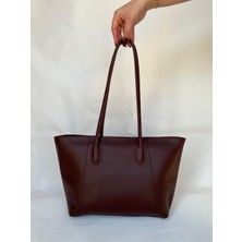 Melecco Bordo Kadın Büyük Geniş Çanta Evrak Okul Iş Çantası Omuz ve El Çantası Laptop Üniversite Spor Çanta