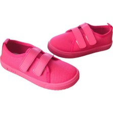 Meliten Kids Kaydırmaz Taban Kız Çocuk Anaokulu Ev Kreş Keten Panduf Fuşya