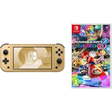 Nintendo Switch Lite Hyrule Edition (Özel Sürüm) Sıfır Oyun Konsolu + Mario Kart Deluxe 8 Oyunlu Bundle