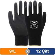 Toko Touch Siyah Poliüretan Kaplı Polyester Örme Eldiven No: 9/l - 12'li Paket