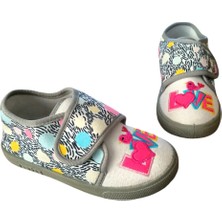 Meliten Kids Kaydırmaz Taban Kız Çocuk Anaokulu Ev Kreş Panduf Gri