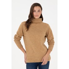 U.S. Polo Assn. Kadın Camel Balıkçı Yaka Kazak 50294257-VR015