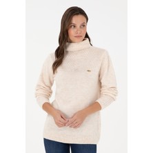 U.S. Polo Assn. Kadın Krem Balıkçı Yaka Kazak 50294257-VR071