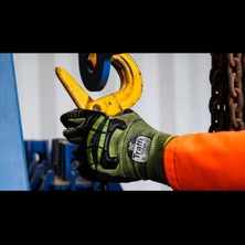 Traffi Gloves TG5545 Dokunmatik Ekran Uyumlu Darbe Emici Nitril Köpük Kesim Seviyesi E Premium Güvenlik Eldiveni