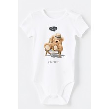 BRZ Collection Pamuklu Just Enjoy Yourself Baskılı Omuz ve Alt Kısmı Çıtçıtlı Body Bebek Zıbın