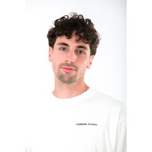 Coredra Studio Ekru - Oversize Fit T-Shirt Erkek