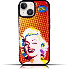 Pop Art Apple iPhone 15 Plus Uyumlu Marilyn Monroe  Yumuşak Silikon Telefon Kılıfı