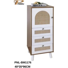 Panalı Rattan 3 Çekmeceli 1 Kapaklı Dolap