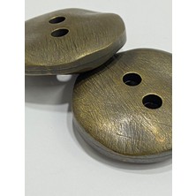 Karan Tuhafiye Italyan Dev Düğme Oksit Renk Dalgalı Model 2 Adet 4 cm Çapında