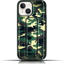 Giftsome Apple IPhone 14 Kamuflaj Yeşil Baskılı Yumuşak Silikon Telefon Kılıfı
