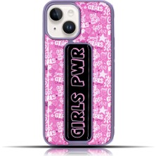 Giftsome Apple IPhone 14 Girls Power Pembe Mor Yumuşak Silikon Telefon Kılıfı