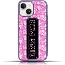 Giftsome Apple IPhone 13 Girls Power Pembe Mor Yumuşak Silikon Telefon Kılıfı