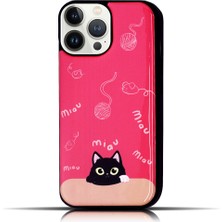 Giftsome Apple Iphone 11 Pro Max Uyumlu Kedi Desenli Pembe Yumuşak Silikon Kedili Telefon Kılıfı - Miav