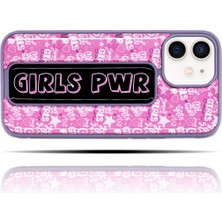 Giftsome Apple IPhone 12 Girls Power Pembe Mor Yumuşak Silikon Telefon Kılıfı