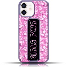 Giftsome Apple IPhone 12 Girls Power Pembe Mor Yumuşak Silikon Telefon Kılıfı