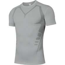 Ghassy Co. Erkek Ultra Esnek Koşu Egzersiz Hızlı Kuruma Nefes Alabilen Kısa Kollu Spor T-Shirt