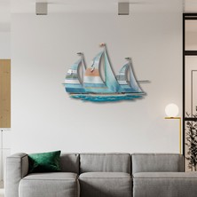 Steel Art Dec Minimalist Yelkenli Renkli Metal Tablo