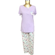 Pierre Cardin Pierre CARDIN-7067-BAYAN Kısa Kollu Pijama Takımı-Lila