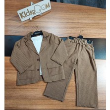 Kidsroom Çizgili Ceket Pantolonlu Üçlü Takım