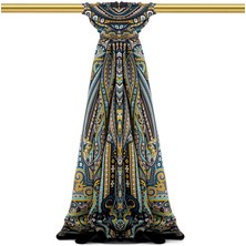 Bursa İpek Siyah Marakeş Desen Sura Ipek Şal