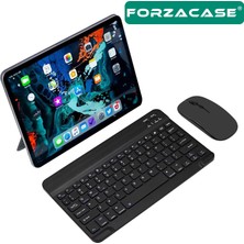 Forzacase Samsung Galaxy Tab S10 Plus 12.4 X820 ile Uyumlu Bluetooth Kablosuz Klavye Mouse Set FC760