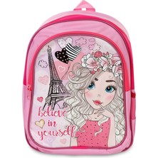 EyER Shoping Mikro Muggle Paris Girl Ilk Okul Çantası ve Beslenme Çantası 2li Set Pembe