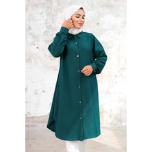 İlkimay Lisa Boydan Düğmeli Tunik 1249 - Zümrüt Yeşili